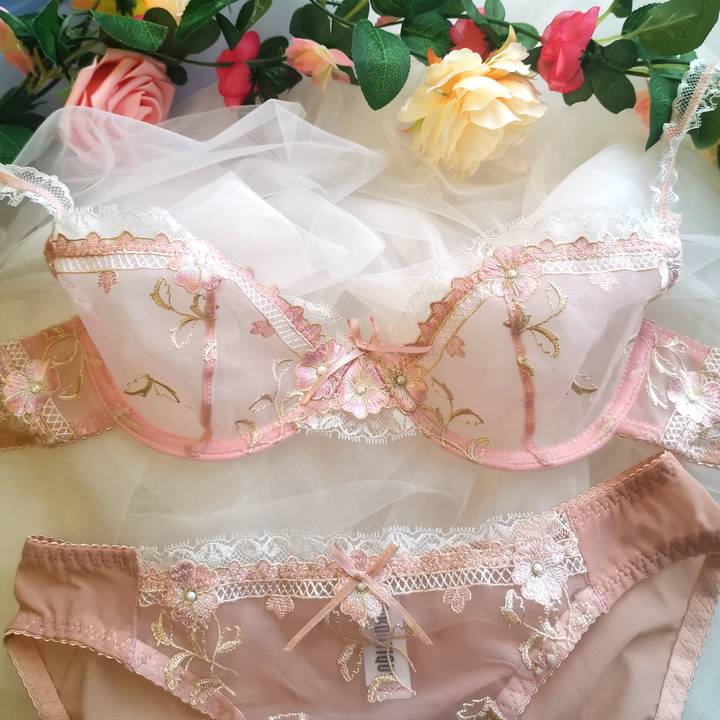 Aria Spitzen-Dessous-Set - Rosa