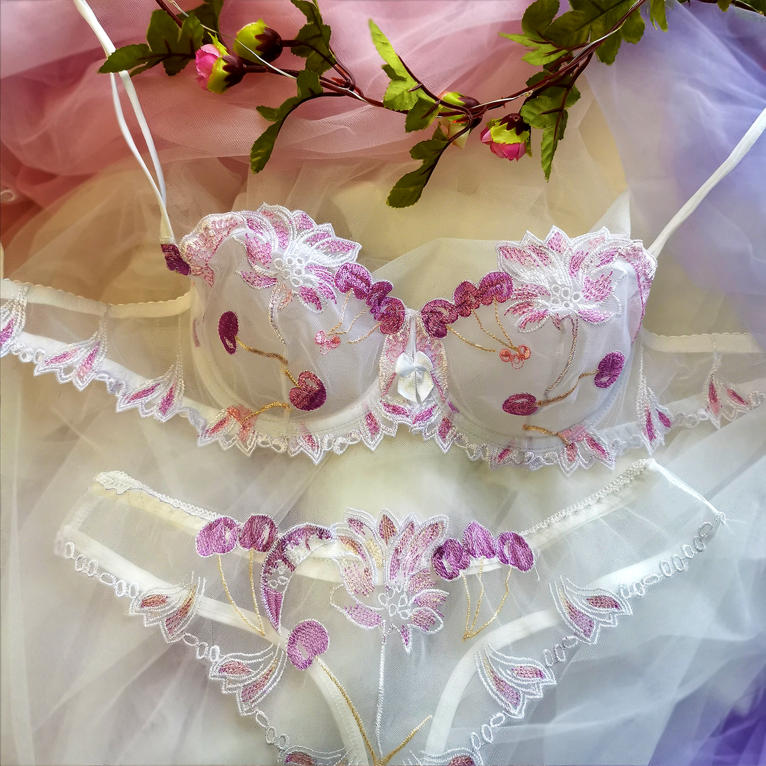 Ari Spitzen-Dessous-Set - Weiß