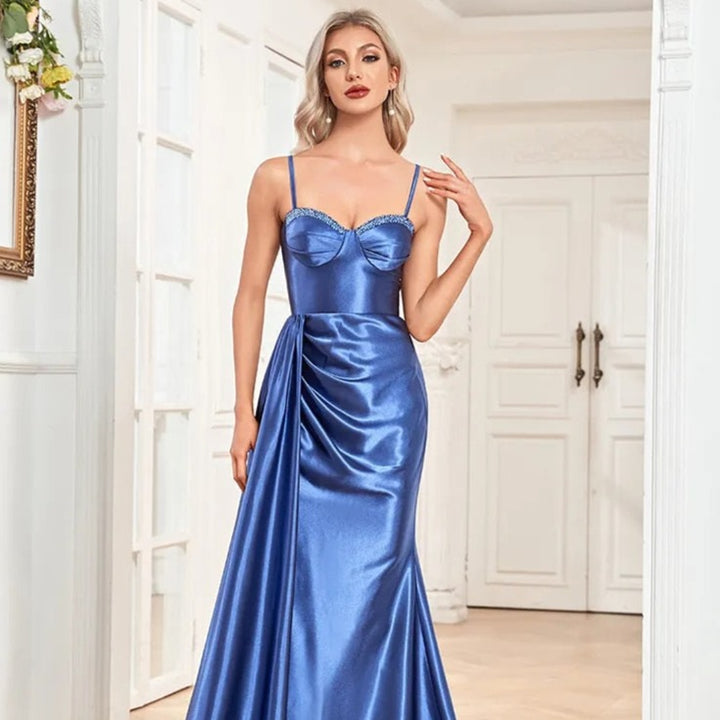 Ariane Strappy Satin Prom Dress