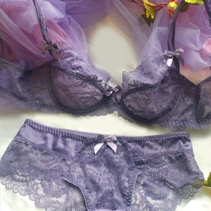 Lola Lace Lingerie Set - Lavender