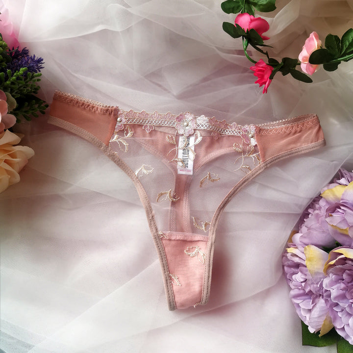 Aria Thong Lingerie Set - Pink