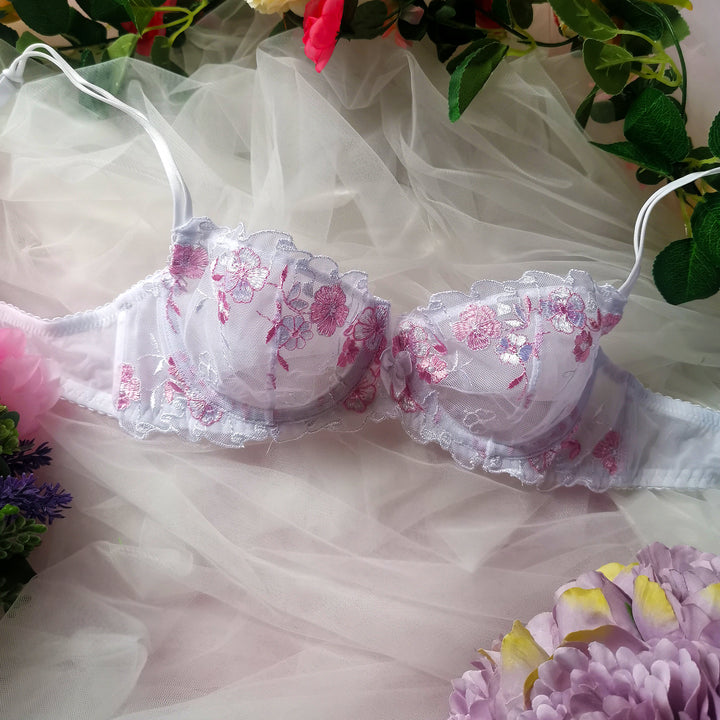 Amelia Floral Lingerie Set - White