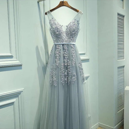 Embellished Tulle Prom Dress