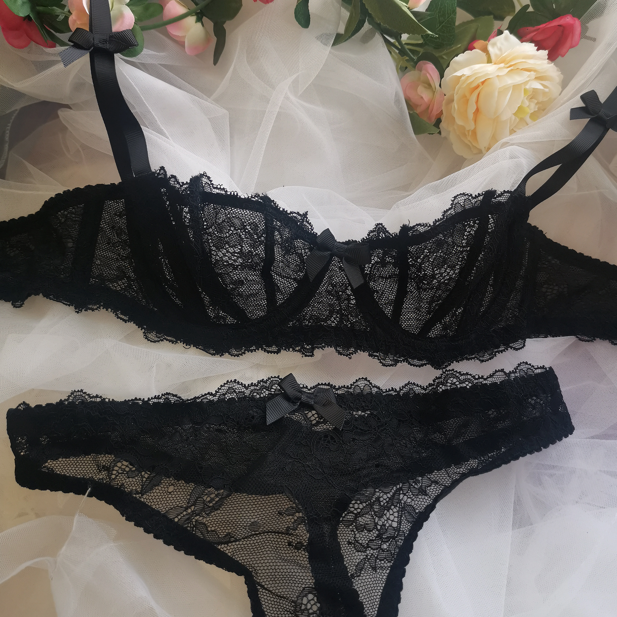 Emilia Tanga-Dessous-Set - Schwarz