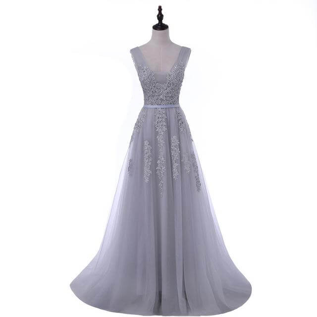 Embellished Tulle Prom Dress