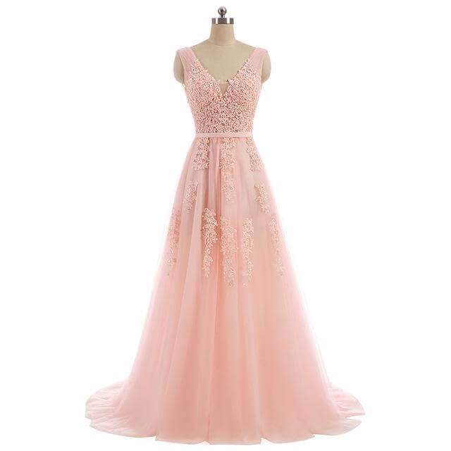 Embellished Tulle Prom Dress