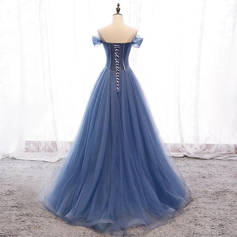 Katya Off Shoulder Tulle Prom Dress