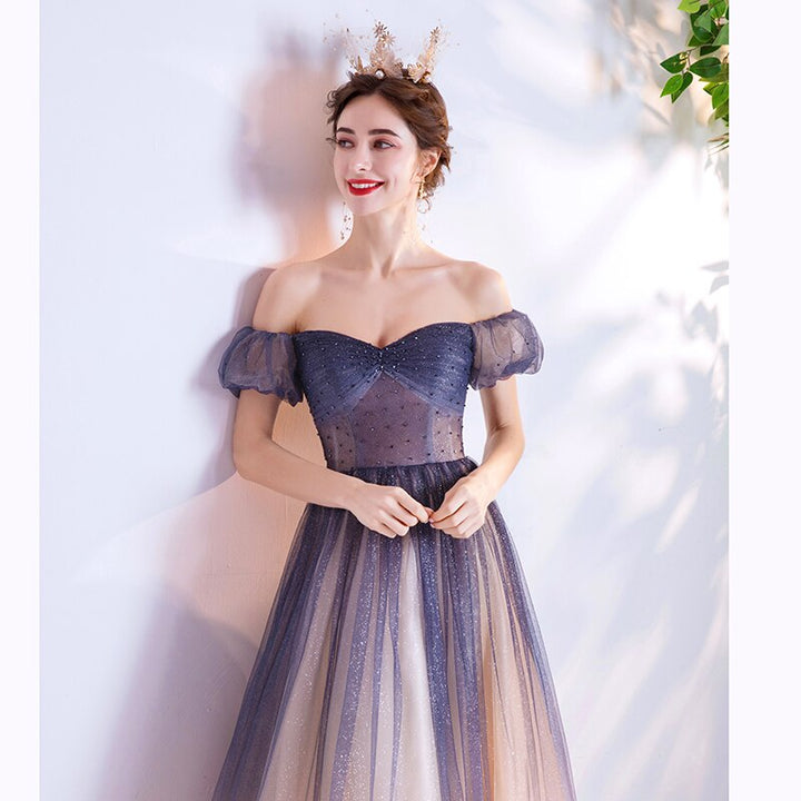 Felicity Ombre Gradient Off Shoulder Prom Dress