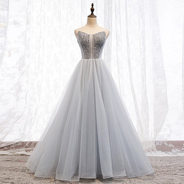 Katya Strapless Tulle Prom Dress