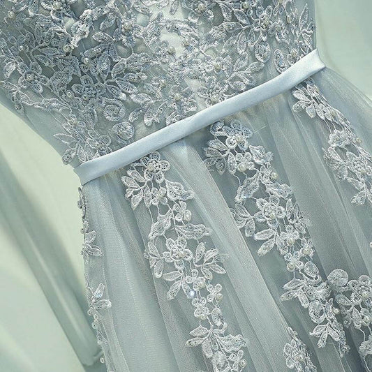 Embellished Tulle Prom Dress