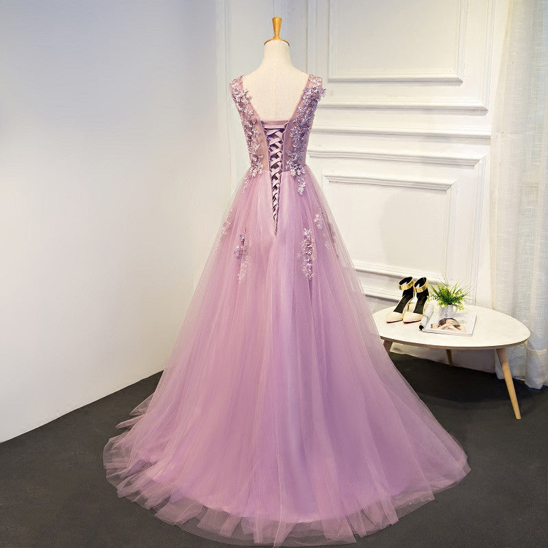 Deluxe Floral Tulle Prom Dress