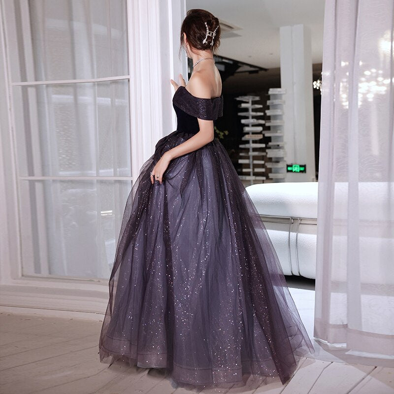 Katya Off Shoulder Midnight Prom Dress