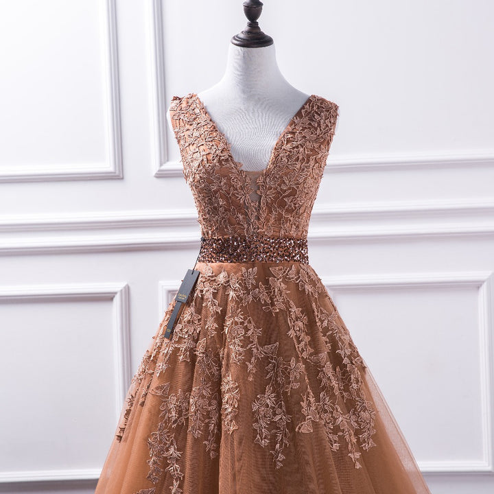 Maple Embellished Tulle Prom Dress