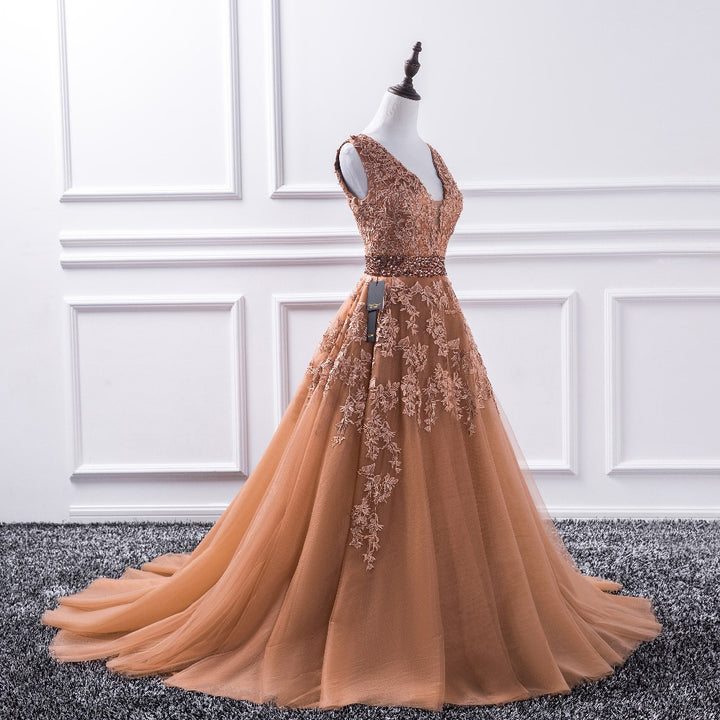 Maple Embellished Tulle Prom Dress