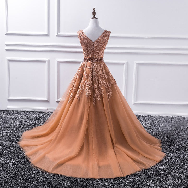 Maple Embellished Tulle Prom Dress