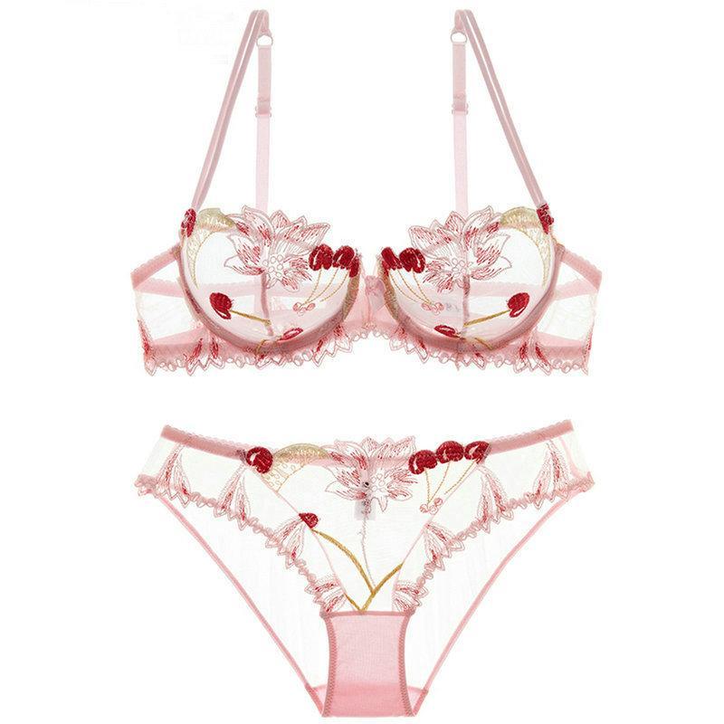 Ari Spitzen-Dessous-Set - Rosa