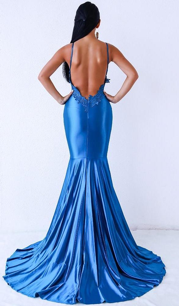 Spaghetti Strap Embellished Backless Maxi Dress