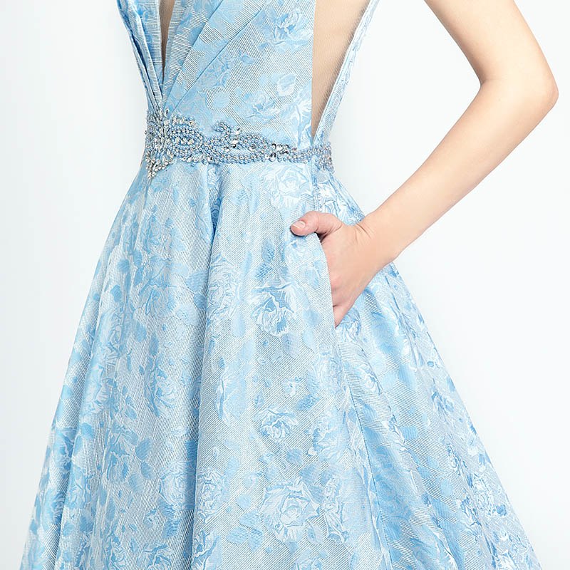 Floral Lace Embroidered Prom Dress